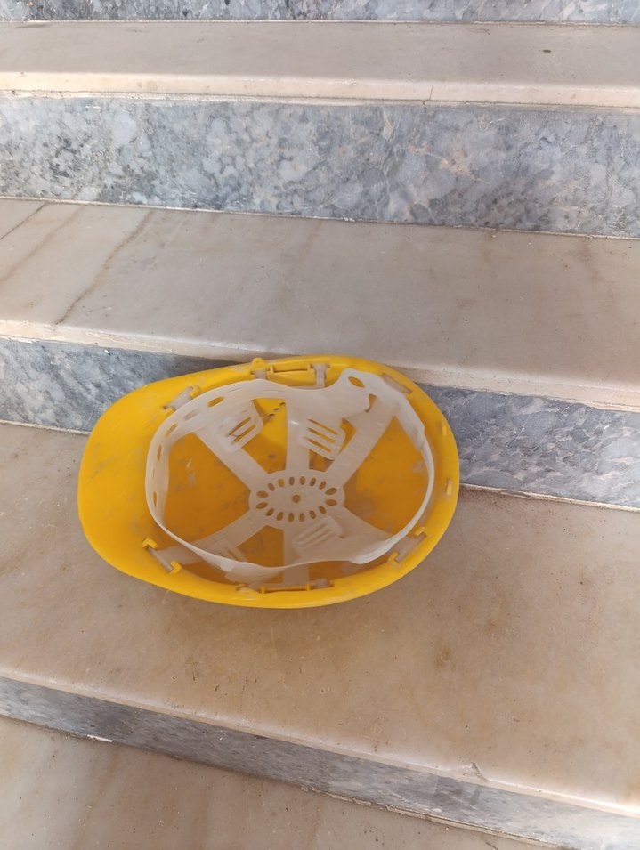 Sarı Plastik inşaat Kaskı Velcro Bantlı - Görsel 2