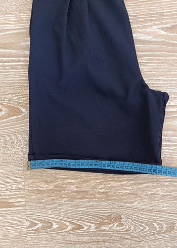 Kadın Lacivert Midi Kemerli Kumaş Pantolon - Görsel 3