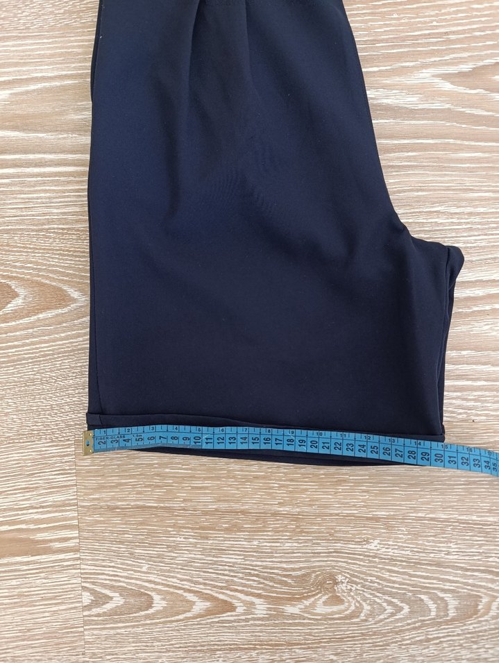 Kadın Lacivert Midi Kemerli Kumaş Pantolon - Görsel 3