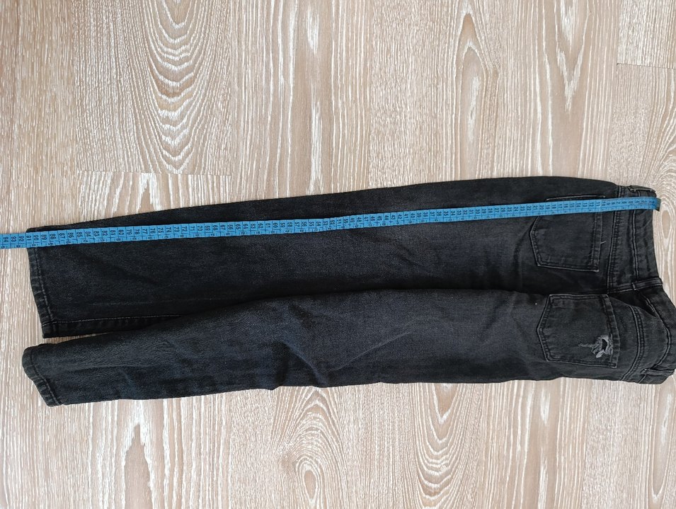 Siyah Regular Fit Yırtık Detaylı Midi Kot Pantolon - Görsel 5