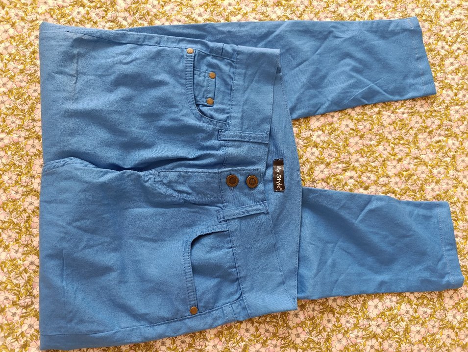 Kadın Mavi Dar Kesim Denim Pantolon - Görsel 5