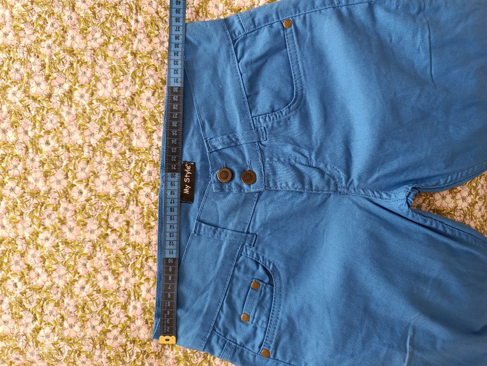 Kadın Mavi Dar Kesim Denim Pantolon - Görsel 4