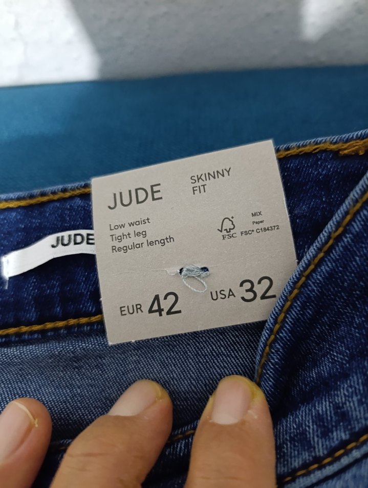 Erkek Mavi Normal Paça Elastik Kot Pantolon - Görsel 4