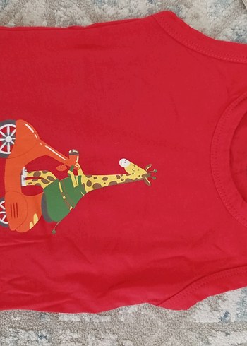 Erkek Çocuk Kırmızı Bisiklet Baskılı Kolsuz Tişört - Görsel 2