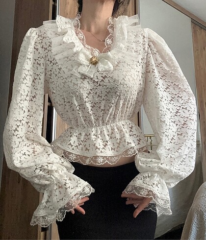 Viktoryen Vintage Gothic Gömlek Bluz