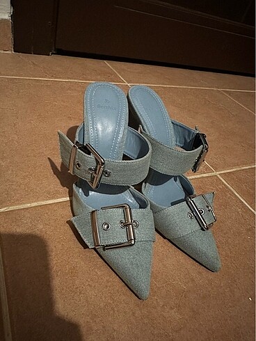 Bershka Denim Stiletto Terlik