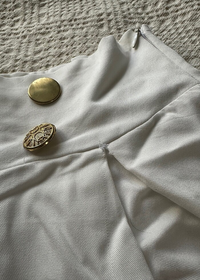 Yüksek Bel Beyaz Şort. - Görsel 3