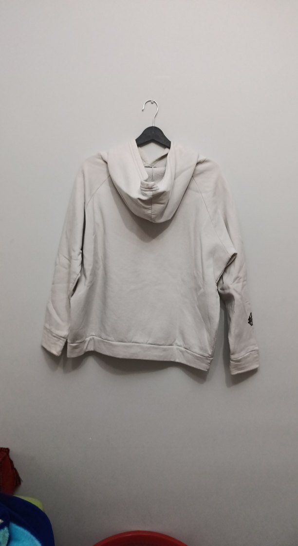 Kadın Gri Kapüşonlu Salaş Sweatshirt - Görsel 2