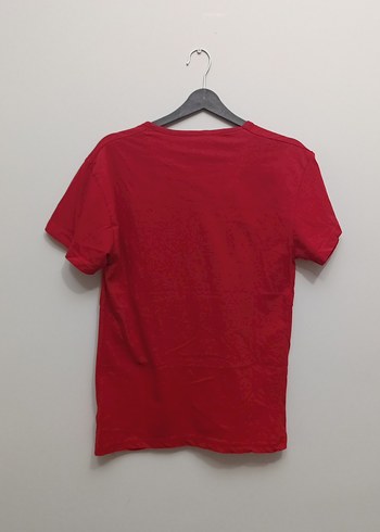 Kız Çocuk Kırmızı Baskılı Kısa Kollu Tişört - Görsel 2