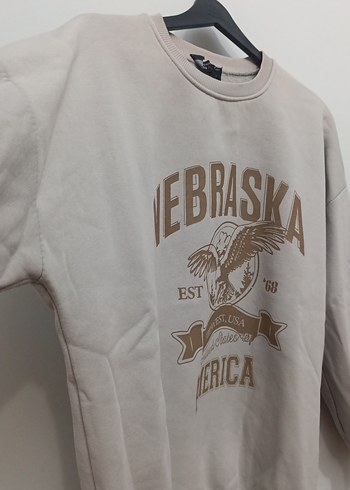 Kadın Gri Baskılı Uzun Kollu Sweatshirt - Görsel 4