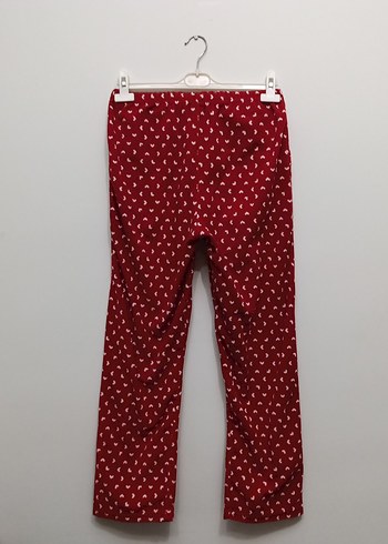 Düğmeli Kırmızı Kadın Pamuk Gecelik Altı - Görsel 2