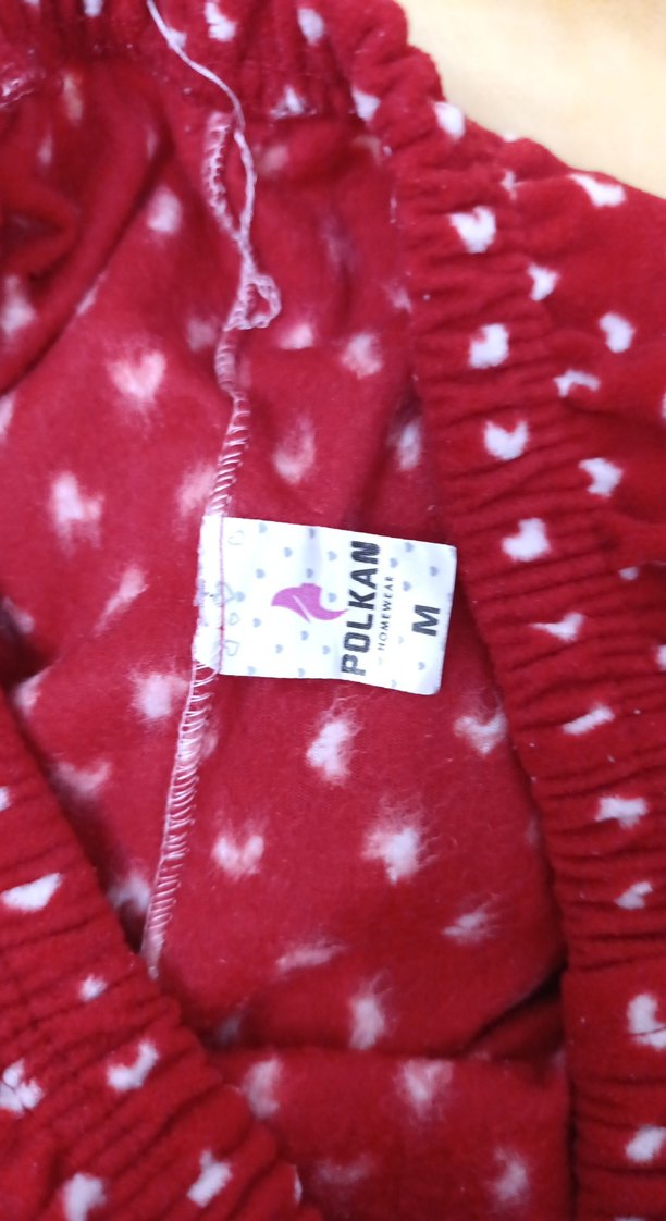 Düğmeli Kırmızı Kadın Pamuk Gecelik Altı - Görsel 3