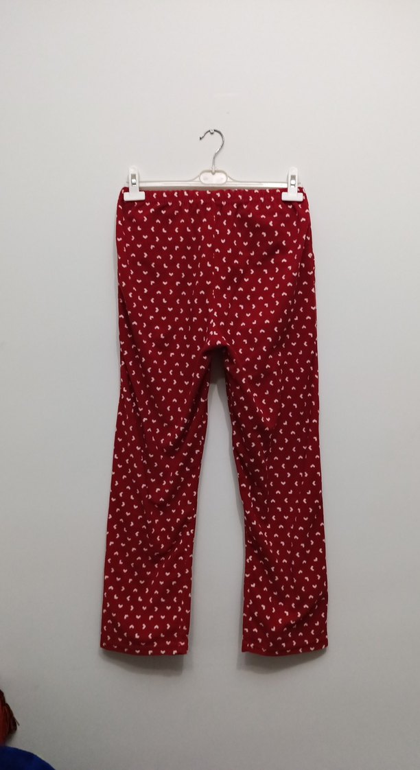 Düğmeli Kırmızı Kadın Pamuk Gecelik Altı - Görsel 2