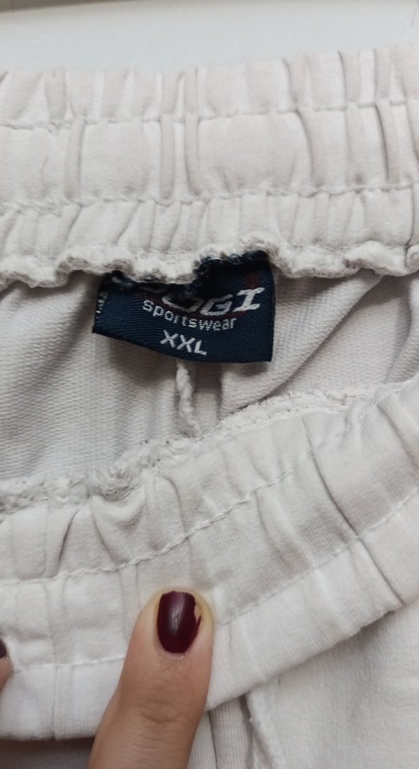 Beyaz Rahat Kesim Kadın Eşofman Altı - Görsel 3