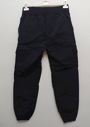 Kadın Siyah Kemerli Rahat Paraşüt Pantolon - Görsel 2