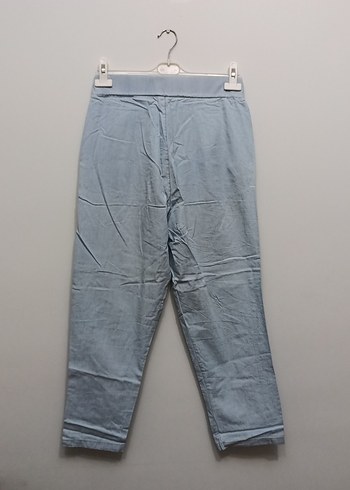 Kadın Mavi Denim Kemerli Pantolon - Görsel 2