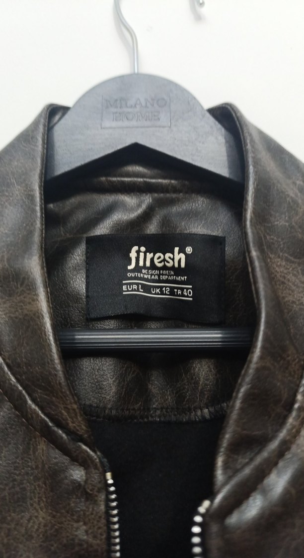 Kahverengi Deri Kadın Ceket - Görsel 3