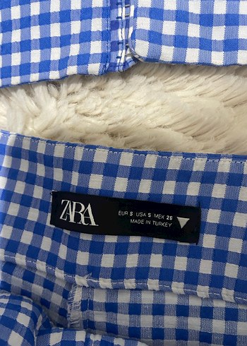 Düğmeli Mavi Kareli Straplez Mini Büstiyer - Görsel 3