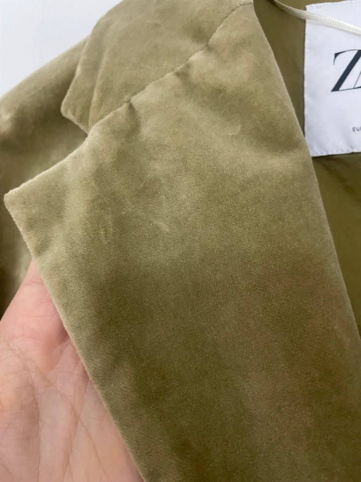 Kadın Haki Süet Midi Düğmeli Kaban - Görsel 3