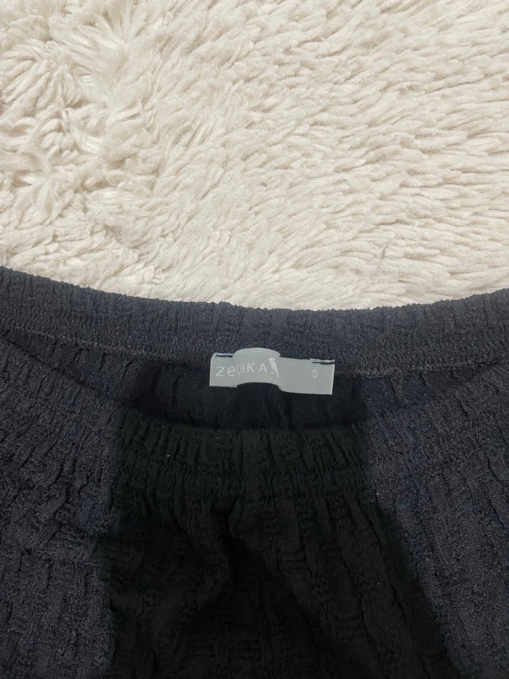 Siyah Pilili Kadın Kumaş Pantolon - Görsel 3