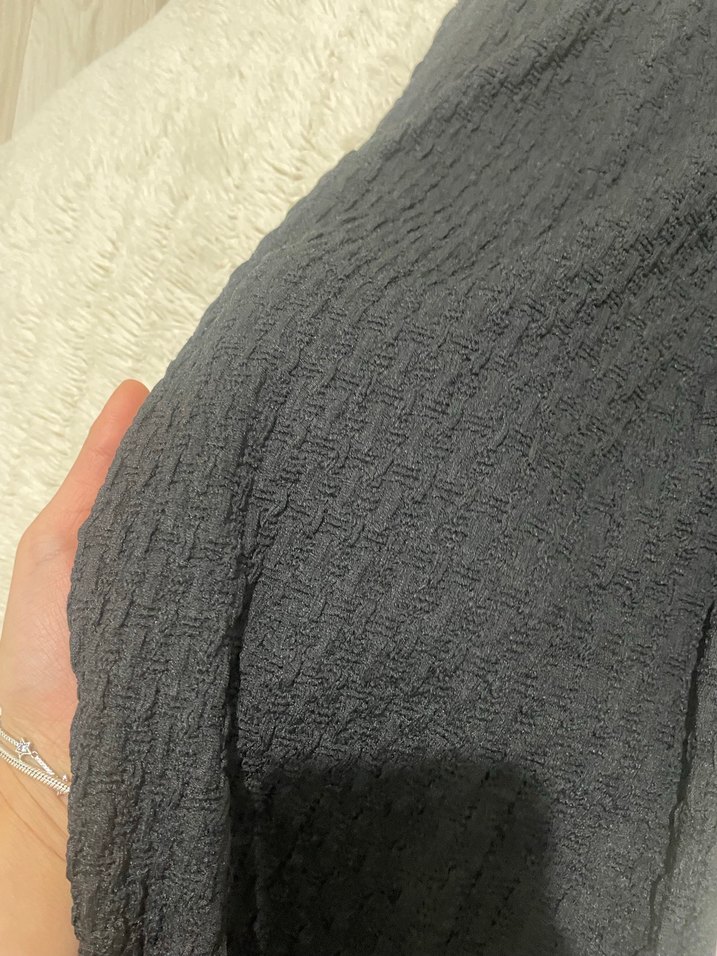 Siyah Pilili Kadın Kumaş Pantolon - Görsel 2