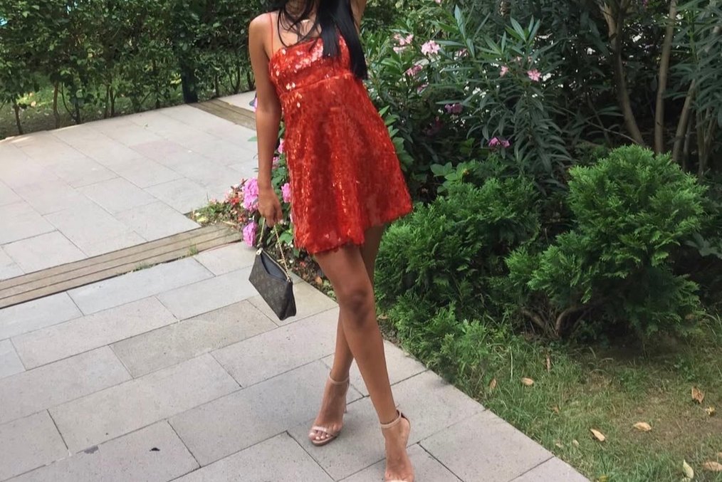 Kırmızı Payetli Mini Abiye Elbise - Görsel 5