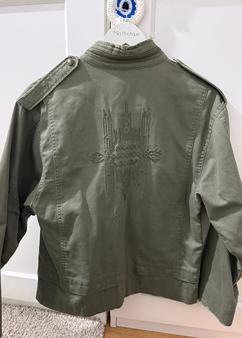 Düğmeli Haki Kadın Ceket - Görsel 3