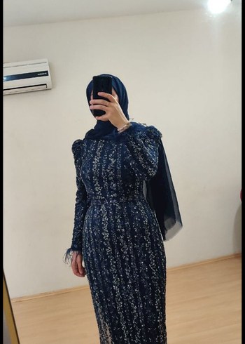 Boncuk İşlemeli Uzun Abiye Elbise - Görsel 2