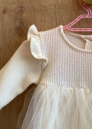 Kız Çocuk Beyaz Triko Elbise - Görsel 2