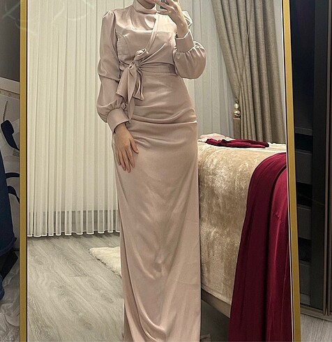 Saten şıklığı abiye(şal dahil)
