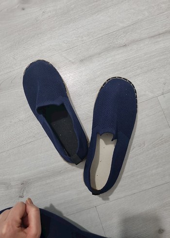 Lacivert kadın Espadril Velcro Bantlı - Görsel 5