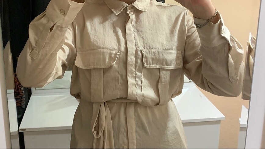 saten ipek karışımlı gömlek/kimono