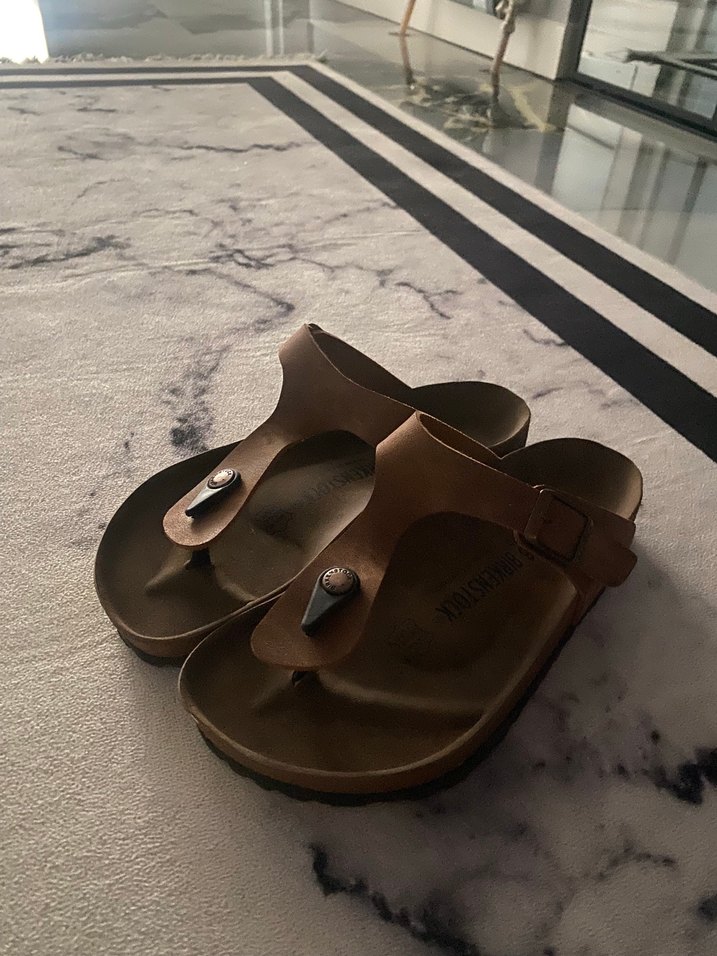 Kahverengi Süet Tokalı Kadın Terlik - Görsel 2