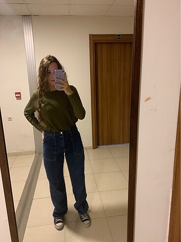 38 Beden lacivert Renk Wide leg jean