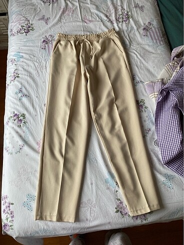 Krem Kumaş Pantolon