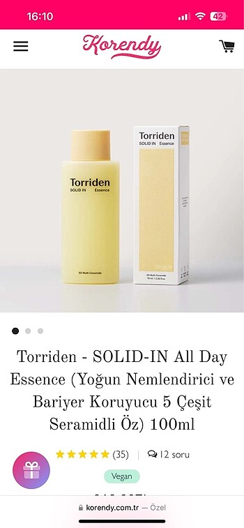 Diğer Torriden - SOLID-IN All Day Essence (Yoğun Nemlendirici ve Bariy