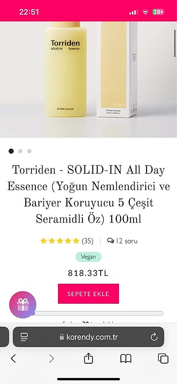 Beden Renk Torriden - SOLID-IN All Day Essence (Yoğun Nemlendirici ve Bariy