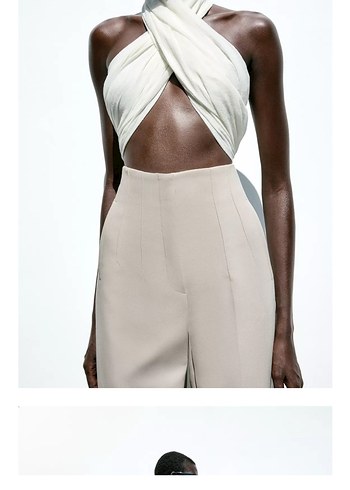 Zara Bej Kadın Midi Kumaş Pantolon