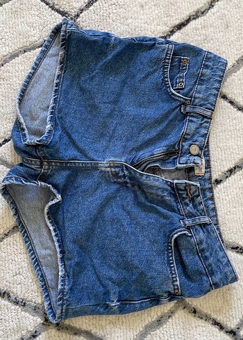 Salaş Kesim Mavi Midi Denim Şort