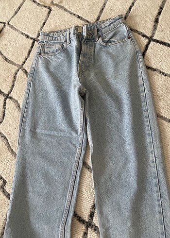 Gri Kadın Bol Kesim Denim Pantolon