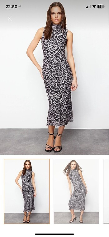 Trendyol & Milla Leopar Midi Boy Elbise