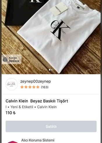 Calvin Klein Beyaz Baskılı Tişört