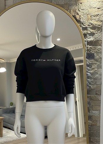 s Beden Tommy Hilfiger Siyah Baskılı Sweatshirt