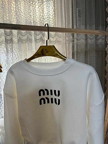 s Beden beyaz Renk MıuMıu Baskılı Sweatshirt