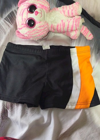 Erkek Çocuk Siyah Turuncu Yüzme Şortu - Görsel 4