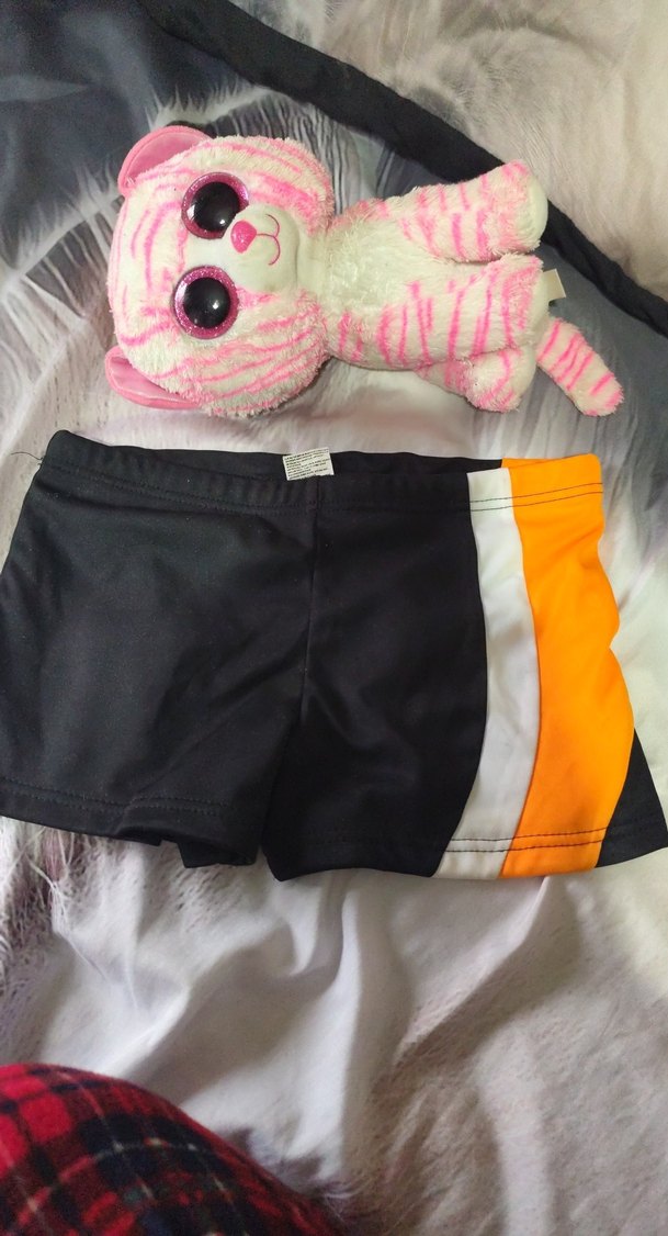 Erkek Çocuk Siyah Turuncu Yüzme Şortu - Görsel 4