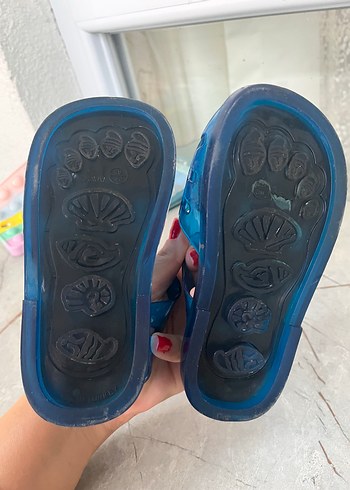Diğer Çocuk Mavi Kauçuk Ayakkabı Ayarlanabilir Tokalı