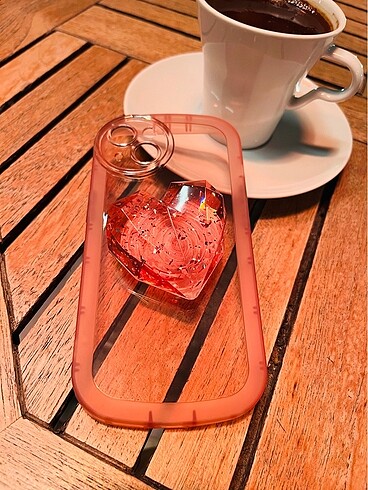 PEMBE KALP POPSOCKETLİ TELEFON KILIFI