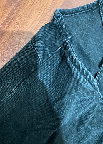 Siyah Kot Kumaş Kolsuz Kadın Tulum - Görsel 3