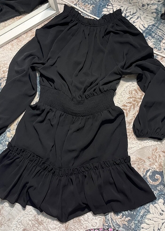 ZARA SİYAH KISA ELBİSE - Görsel 4